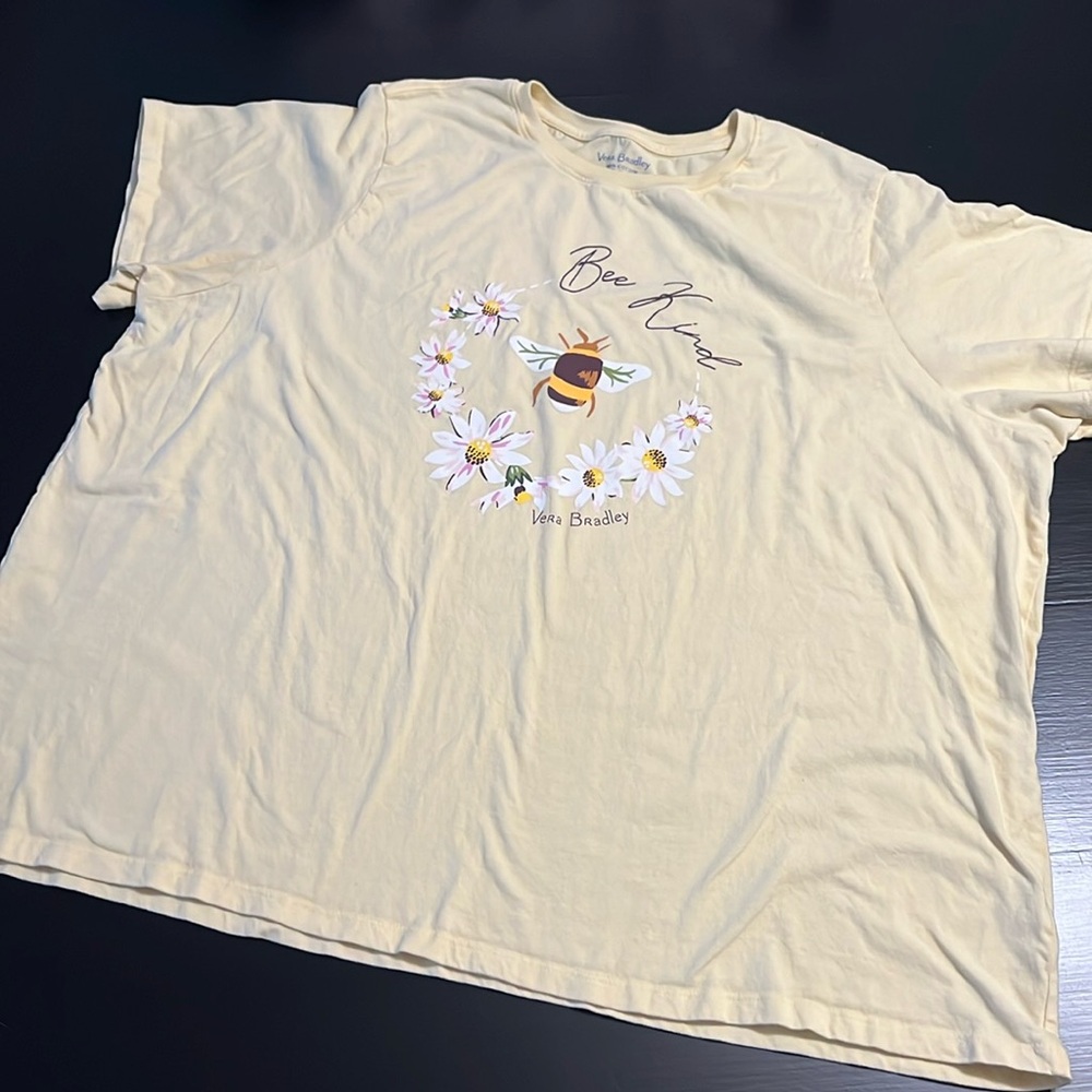 Vera Bradley Yellow Bee Kind Short Sleeve Tee